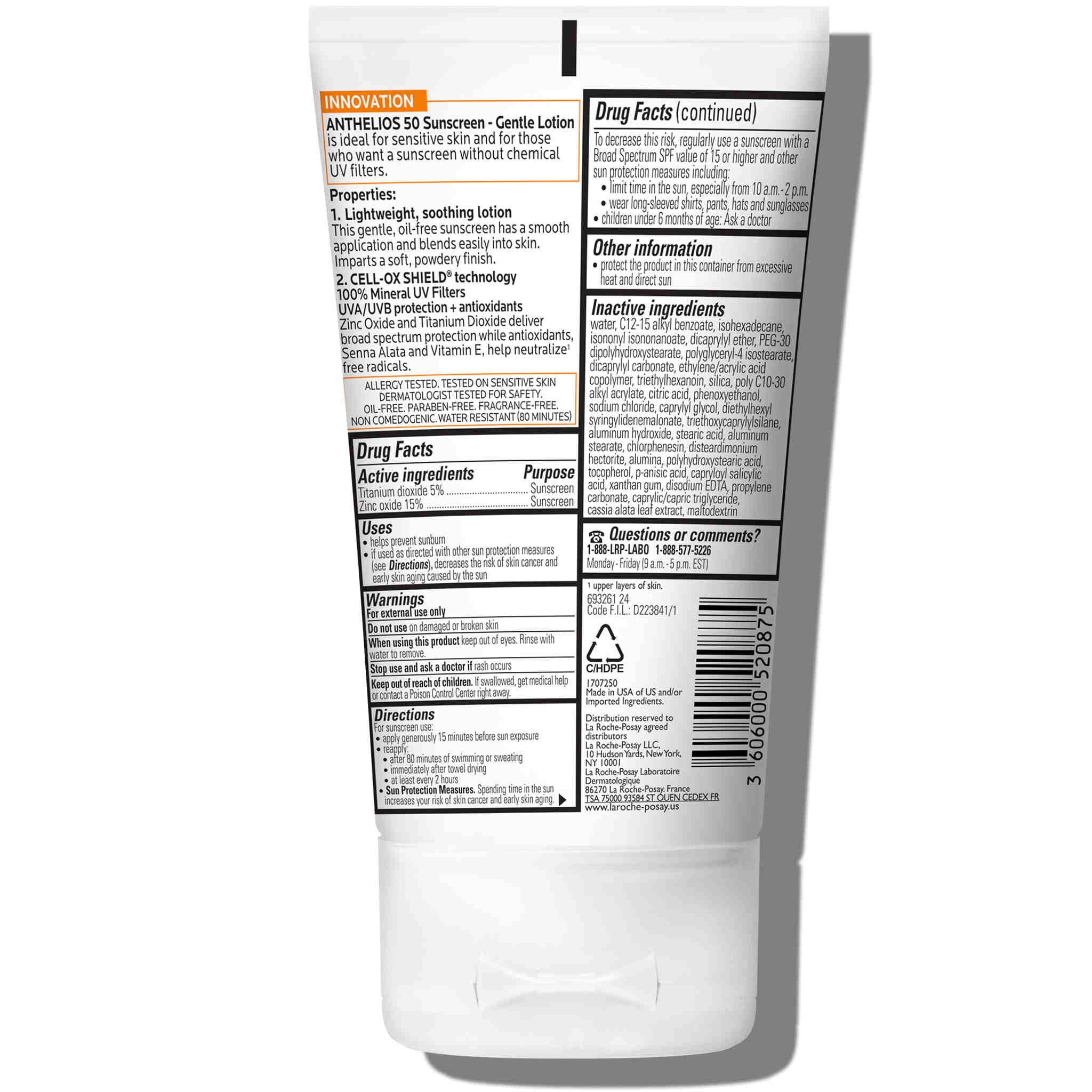 Anthelios SPF 50 Gentle Lotion Mineral Sunscreen